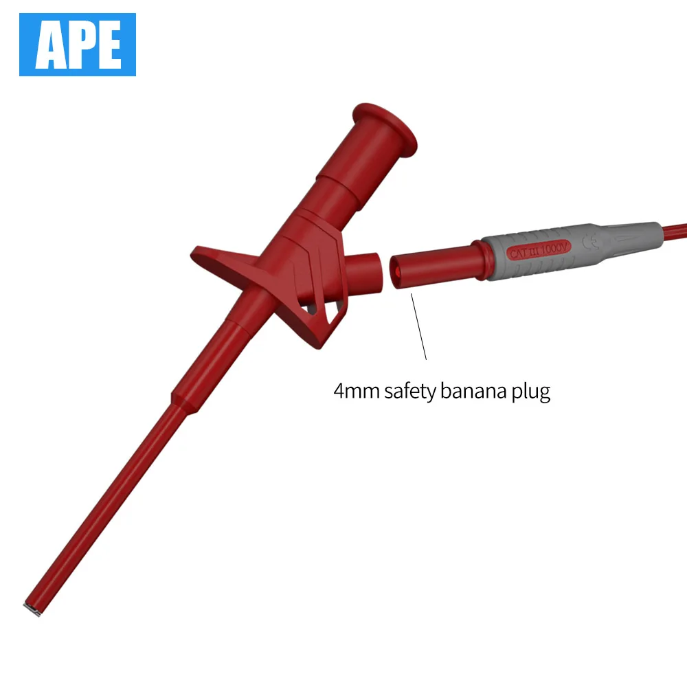 Imagem -04 - Quick Test Hook Clip Alta Tensão Isolada Sonda de Teste Flexível Vermelho e Preto mm Banana Socket Profissional Pcs