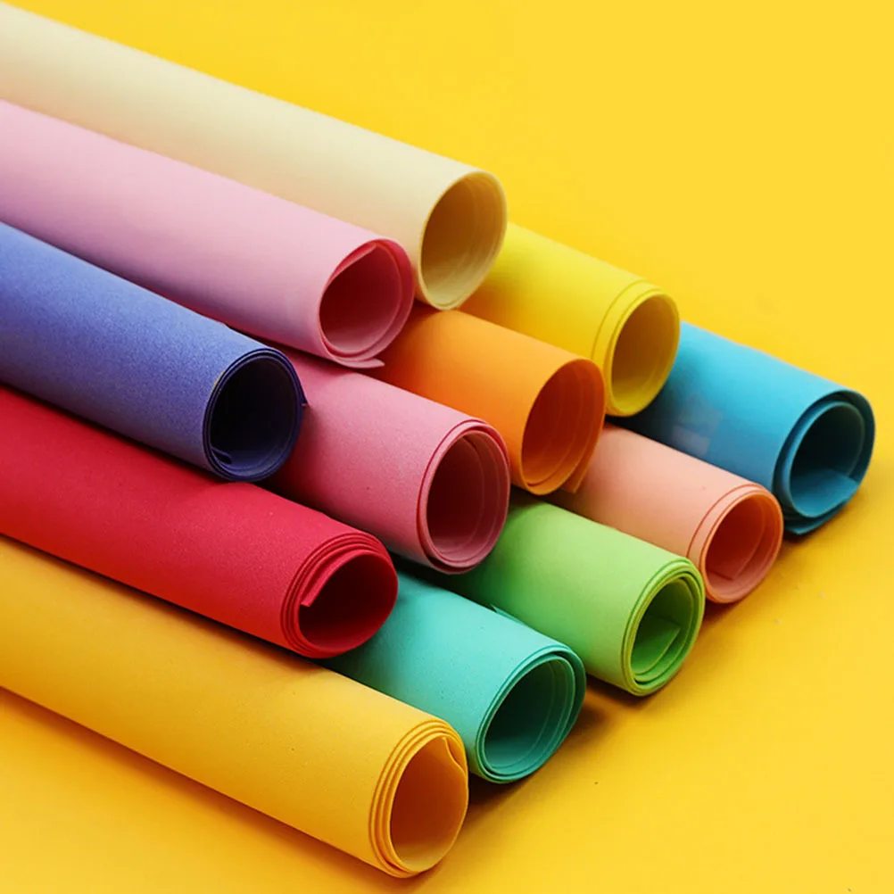 10pcs Eva Sponge Paper 1Mm Thick Bright Color Flexible Sheets For Diy Craft Scrapbooking School Projects Decorative Paper