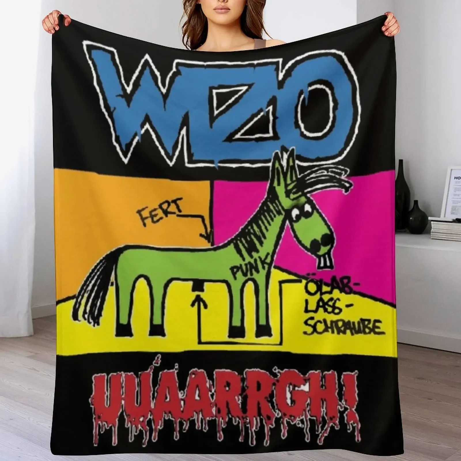 

WIZO Uuaarrgh! Throw Blanket Decorative Beds Custom Sleeping Bag Thermals For Travel Blankets