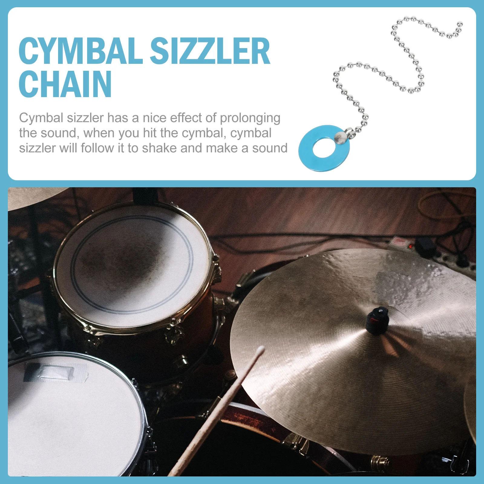 Cymbal Sustain Chain Sizzler for Effect Professional Drum Kit Extension Aluminum Alloy Accessories