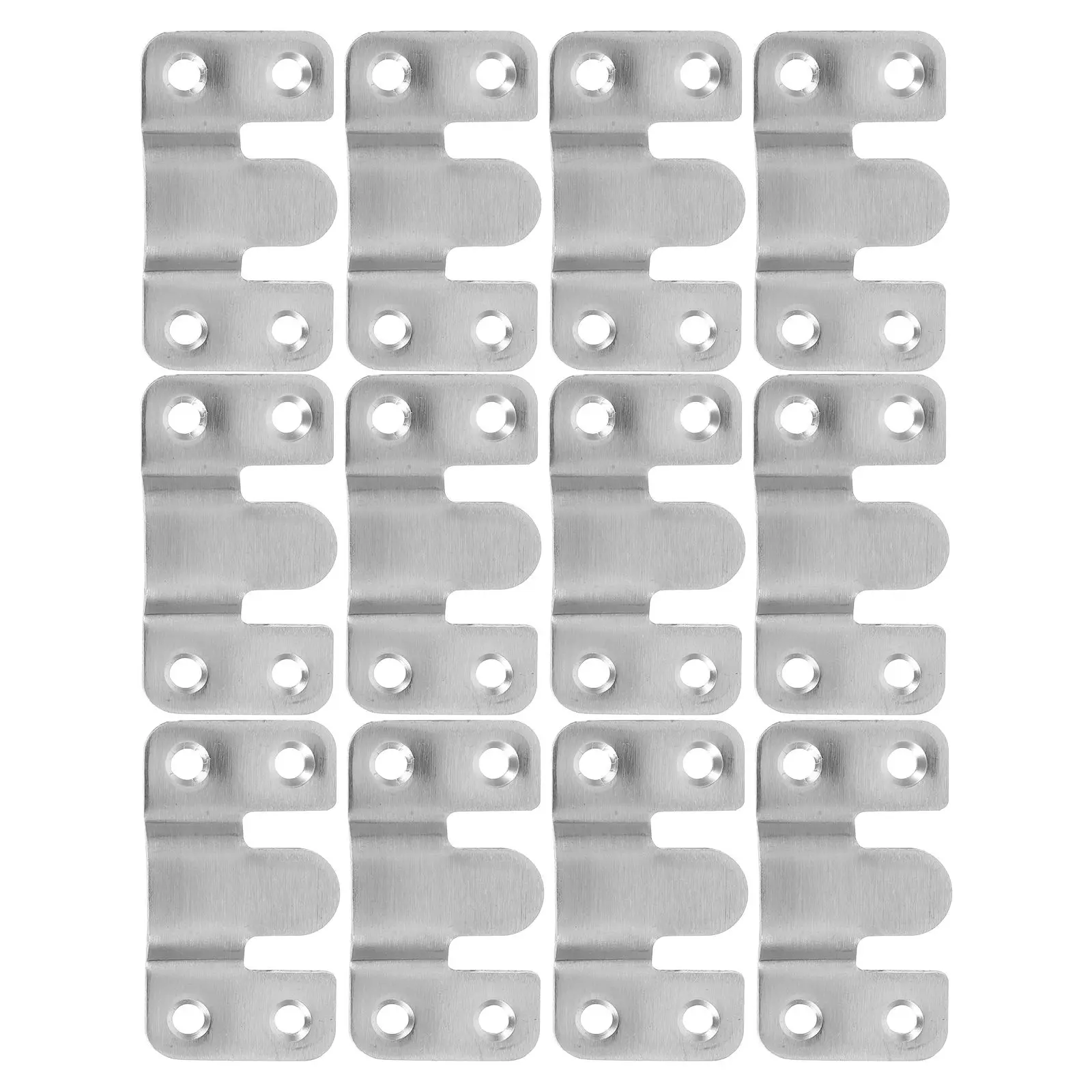 

12 Pcs Stainless Steel Hanging Brackets Wall Mounts Furniture Hardware Photo Frame Hooks Easy Install Decor Accessories