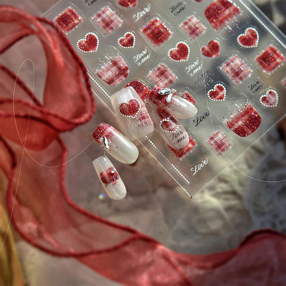 1 قطعة 5D الإغاثة الحب سماع القوس مسمار ملصقات الشتاء سترة نمط الفرنسية مسمار الشارات 8*10 سنتيمتر عيد الحب مسمار الفن لوازم E # 2