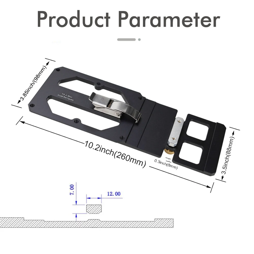 Woodworking Guide Rail Square 90 Degree Right Angle Positioning Plate Compatible with Festool/Makita/Milwaukee Track Saw Rail - view 6