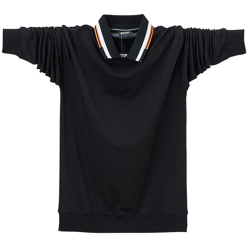 Autumn New Men's Long-Sleeved Polo Shirt Men's Plus Size Loose Casual Polo Shirts Cotton Business Long Sleeve Casual Shirt