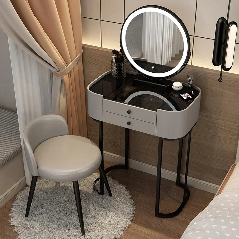 Lighting Chair Dressing Table Makeup Led Lights Storagethings Dressing Table Black Woman Organizers Modern Home Furniture