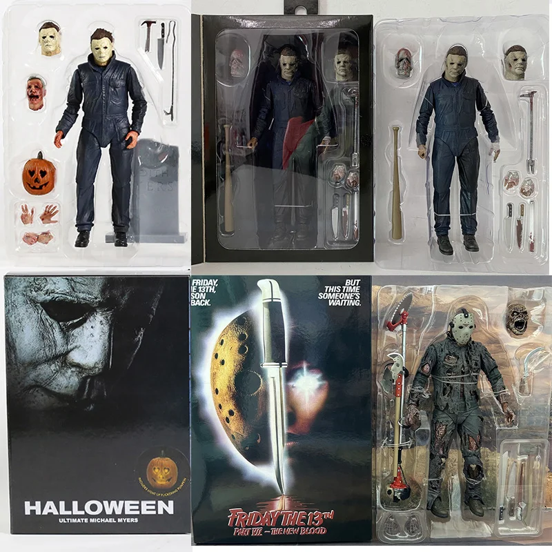 18CM NECA Michael Myers Action Figure Ultieme De Nieuwe Blood Myers Figuur Met LED Kerst Halloween Cadeau Speelgoed Verzamelpop