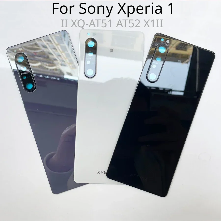 Glass For Sony Xperia 1 II XQ-AT51 AT52 X1II Back Battery Cover Rear Door back case Housing Case Repair Parts