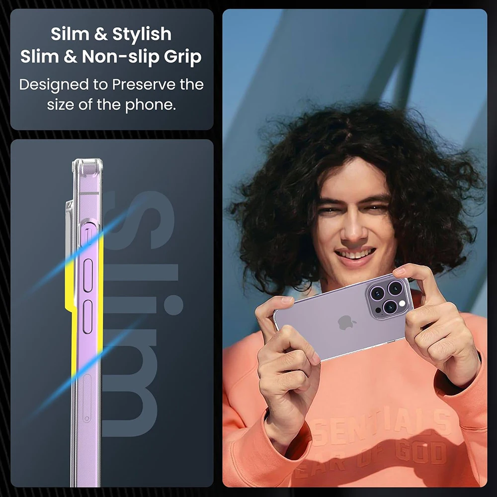 Custodia antiurto airbag acrilico ibrido per iPhone 16 15 14 13 12 11 Pro Max Plus Mini Cover posteriore rigida trasparente Custodia morbida in silicone