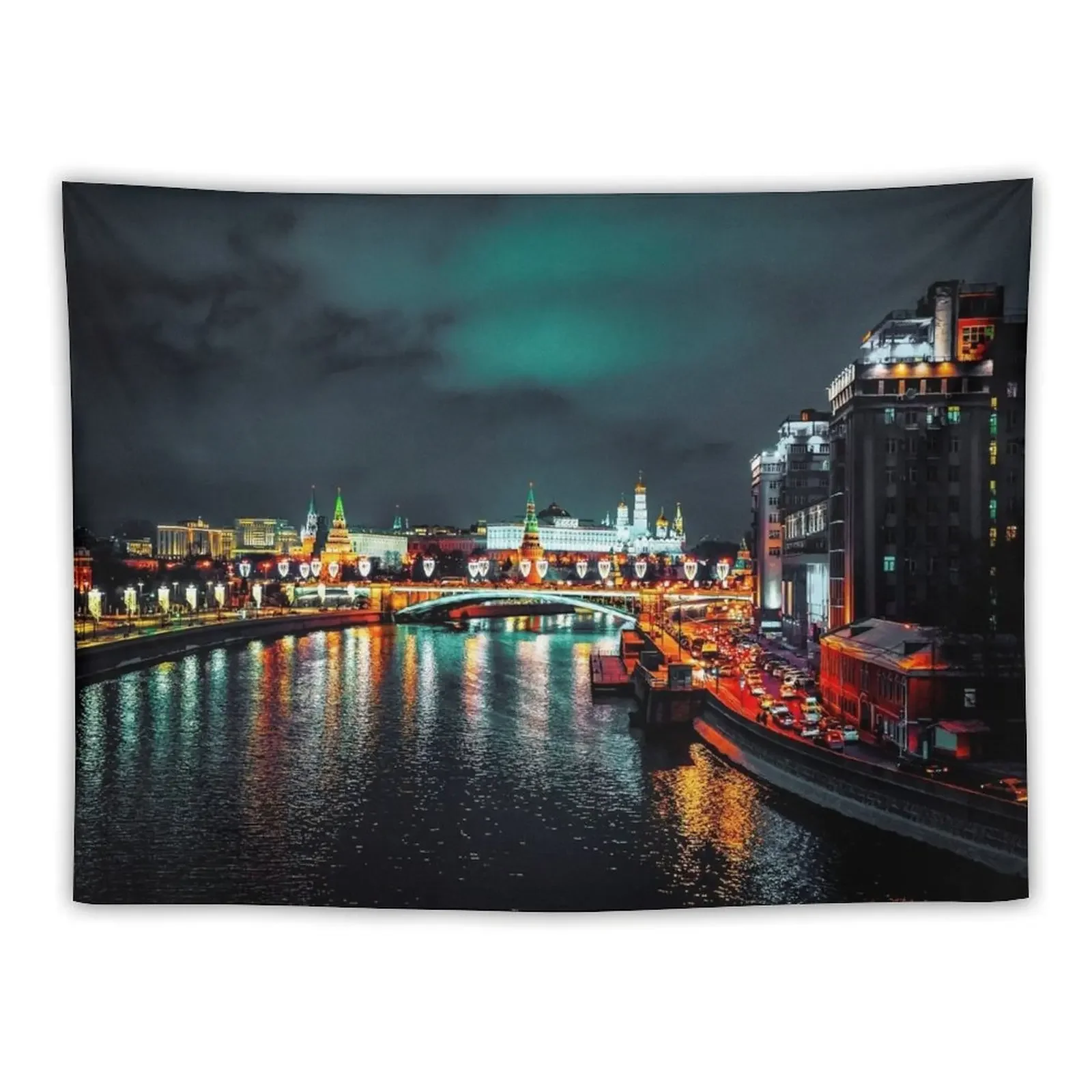 

Moscow river view Tapestry Room Decor Korean Style Aesthetic Room Decor Korean Wall Mural Bathroom Decor Tapestry