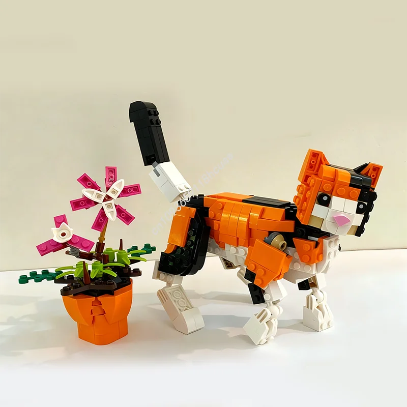 

440pcs MOC Calico Cat Model Building blocks Modular Toys Kids DIY Birthday creative Assemble Christmas gifts