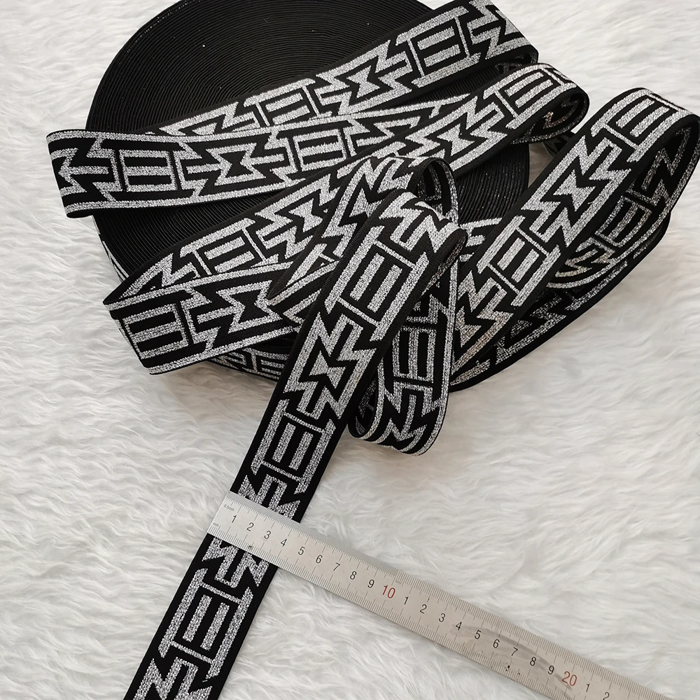 Silver Shiny 40mm Elastic Bands Clothing Pant Waist Rubber Band Underwear Belt Elastics Webbing Tape Sewing Accessories By Meter