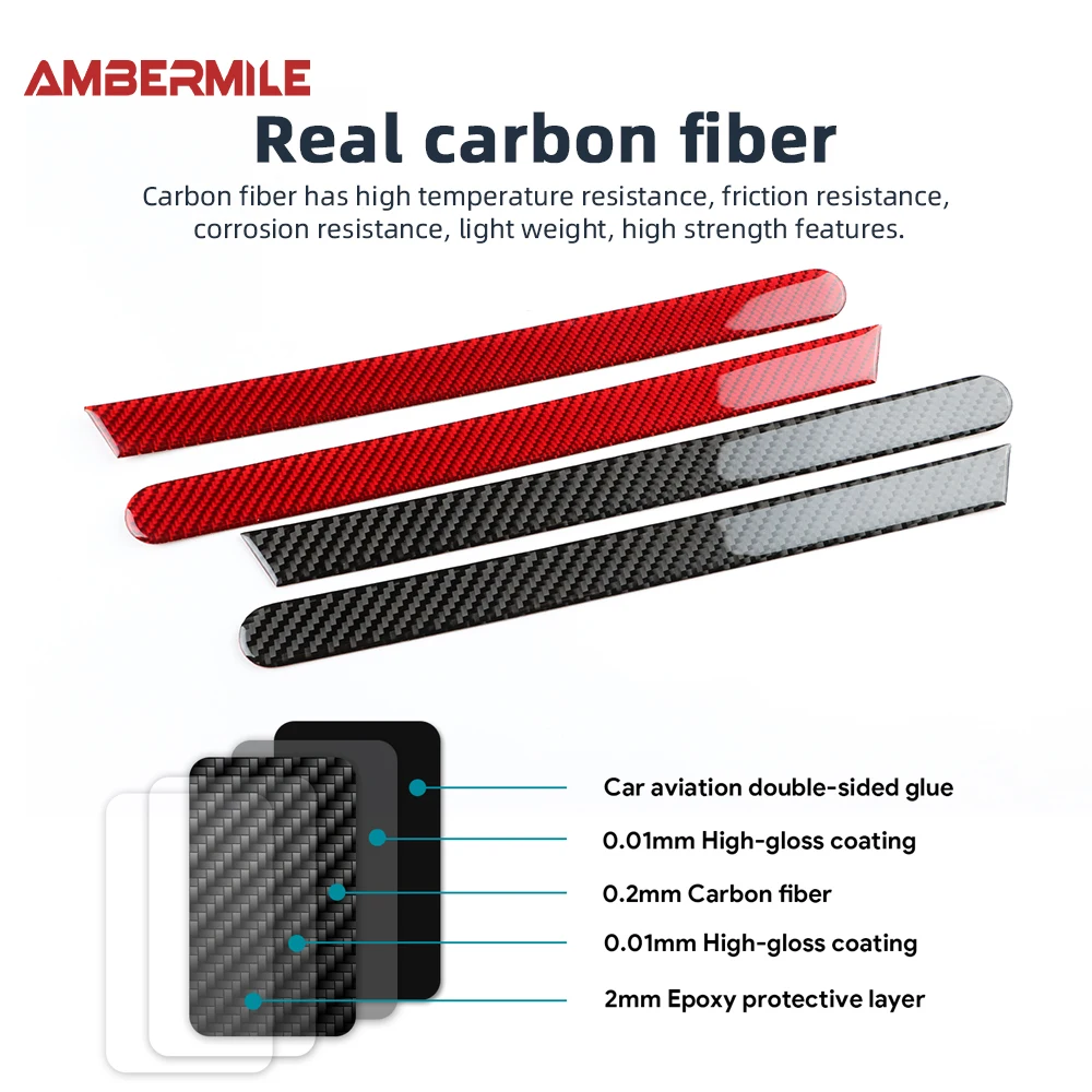 LHD RHD for Mini Cooper S F65 2024 2025 Car Door Decorative Strips Interior Sticker Real Soft Carbon Fiber Panel 4pcs/set