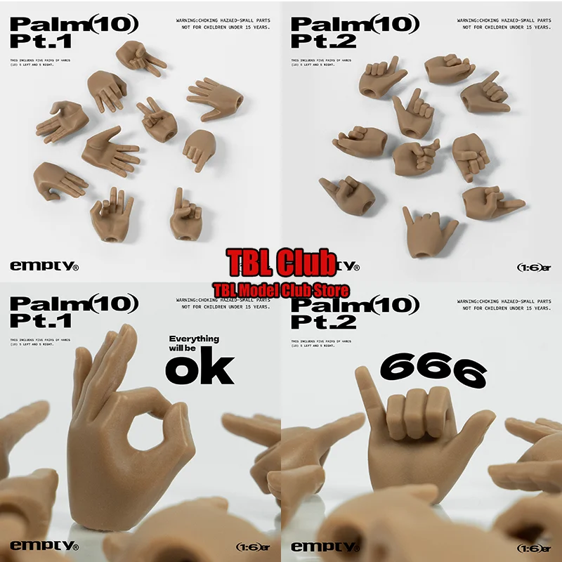 

Пустой Plam, масштаб 1-10, 1/6, масштаб 1:6, темно-коричневый счет, номер, разные пальцы, форма руки для 12-дюймовых кукол, экшн-фигурка солдата