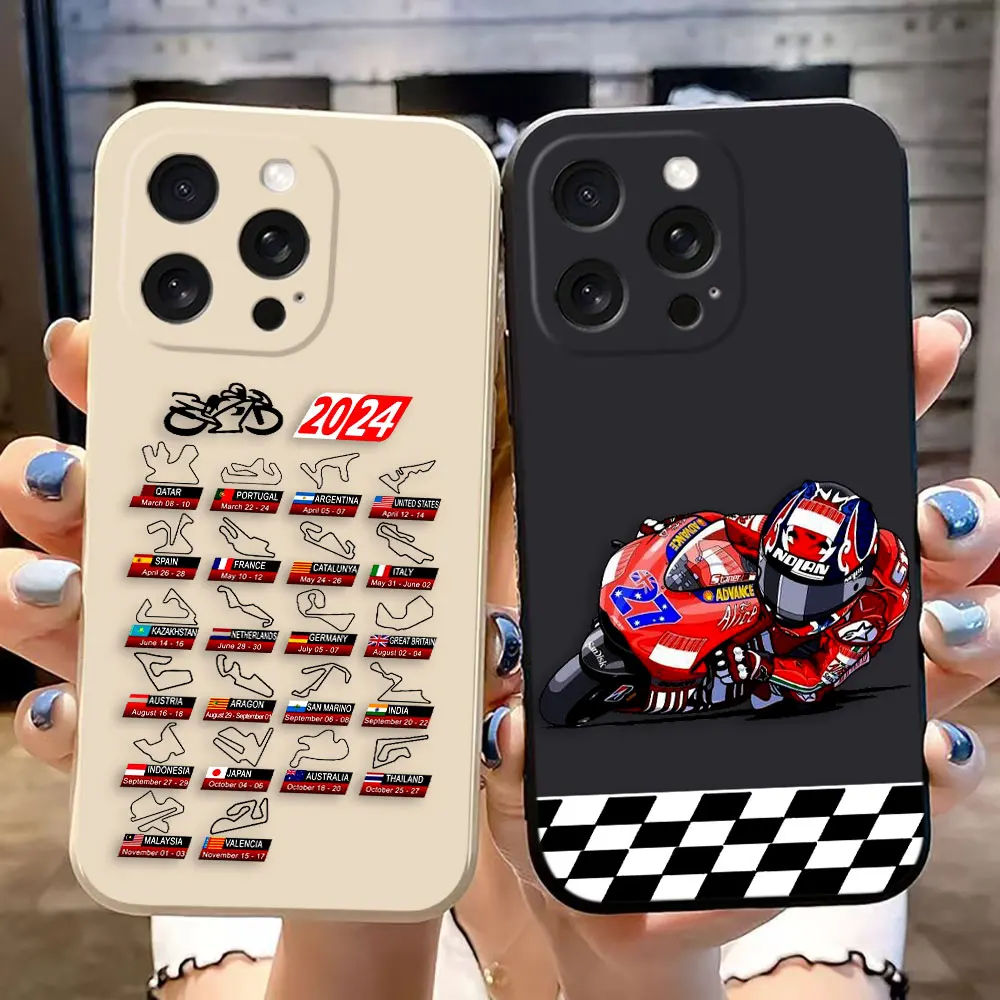 M-Moto 2024 Motorcycle Race Schedule Cover Phone Case For Apple iPhone 16 15 14 13 12 11 Pro XS Max Plus Color Soft Case Funda