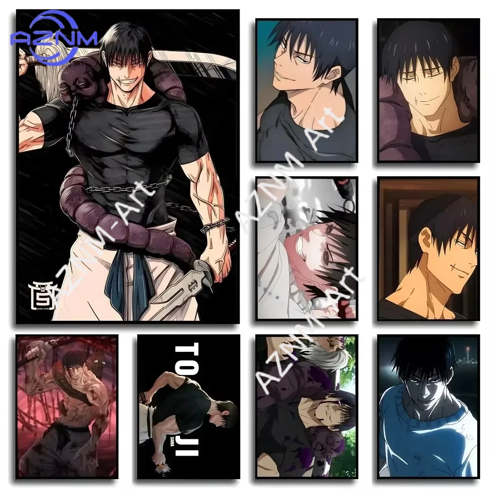 1Pc Jujutsu Kaisen Fushiguro Toji Poster Club Bar Vintage Poster Wall Art Canvas Painting Bedroom Study