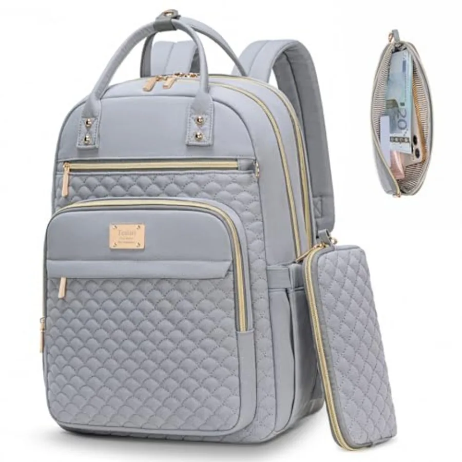 

Laptop Backpack for Women, 15.6 Inch Laptop Backpack for Work, Water Resistant Travel Backpack, College Bookbag with Wallet