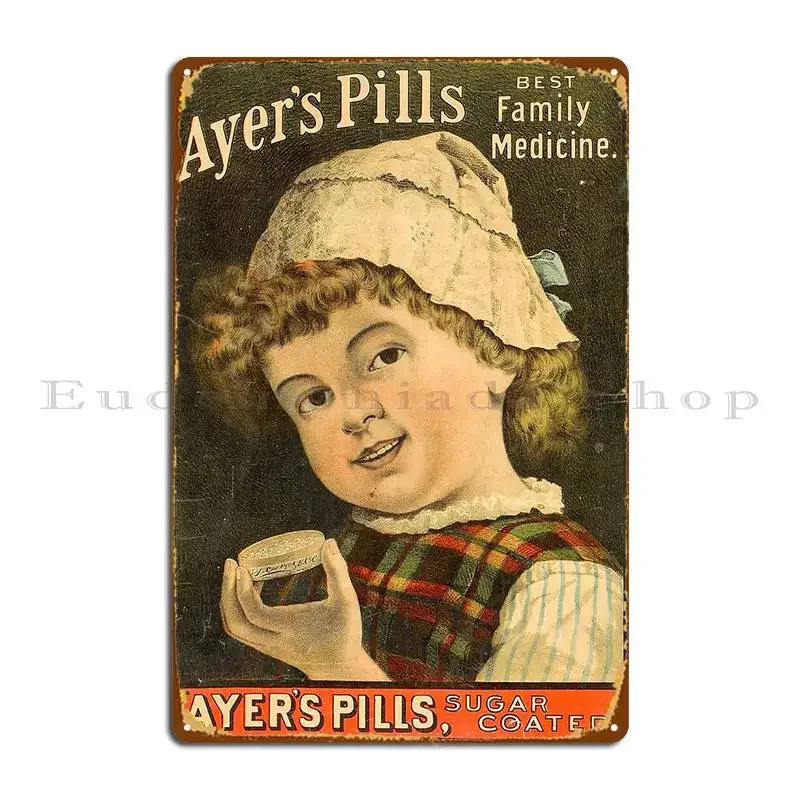 

Винтажный Ayer S Pills Семейная медицина Металлическая табличка Плакат Настенный персонализированный кино Настенный декор Плакат Оловянная вывеска Плакат