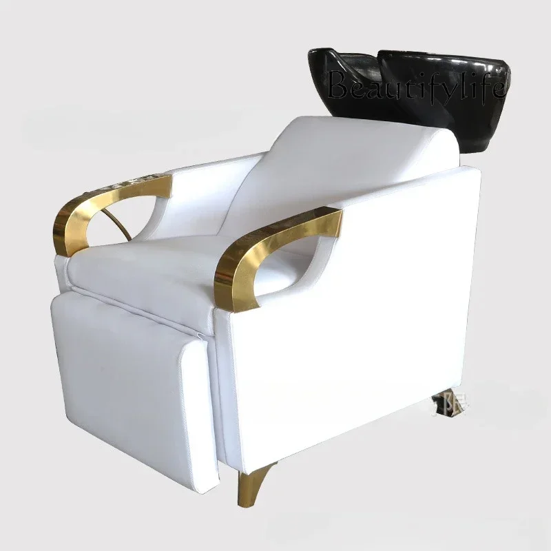 Half-Lying Barber Shop Fashion Shampoo Chair Simple and High-End Hair Salon Hair Salon Ceramic Flushing Bed