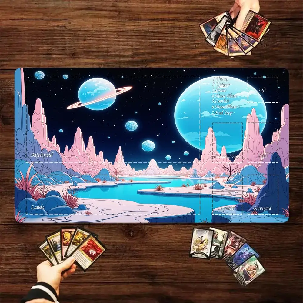 

Digital Art Planet Design Magic Playmat Игровой коврик для карт с зоной MTG TCG игровой коврик Настольный коврик Commander Battle playmat