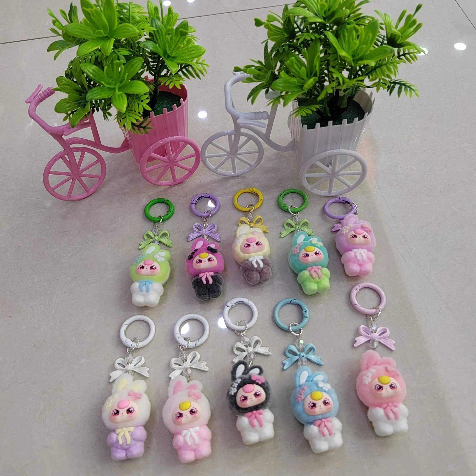 

New cute standing figure three-year-old cute doll keychain pendant, a girlie accessory for school bag hanger