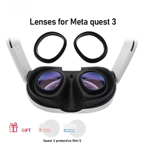 FICEP para lentes graduadas Quest 3, lentes antiazules para miopía, marco de vidrio de desmontaje rápido para accesorios meta Quest 3