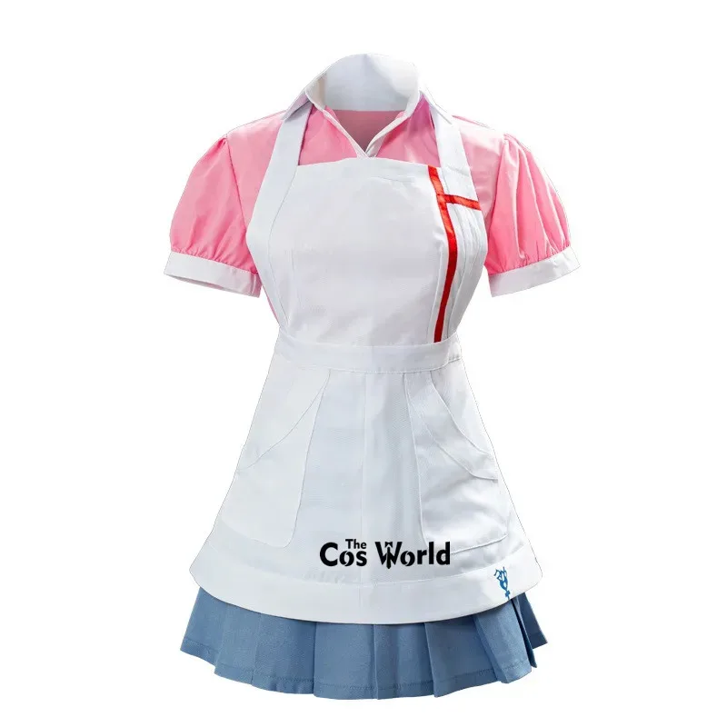 Danganronpa 2 Mikan Tsumiki Enfermeira Avental Vestido Uniforme Roupa Jogos Trajes Cosplay