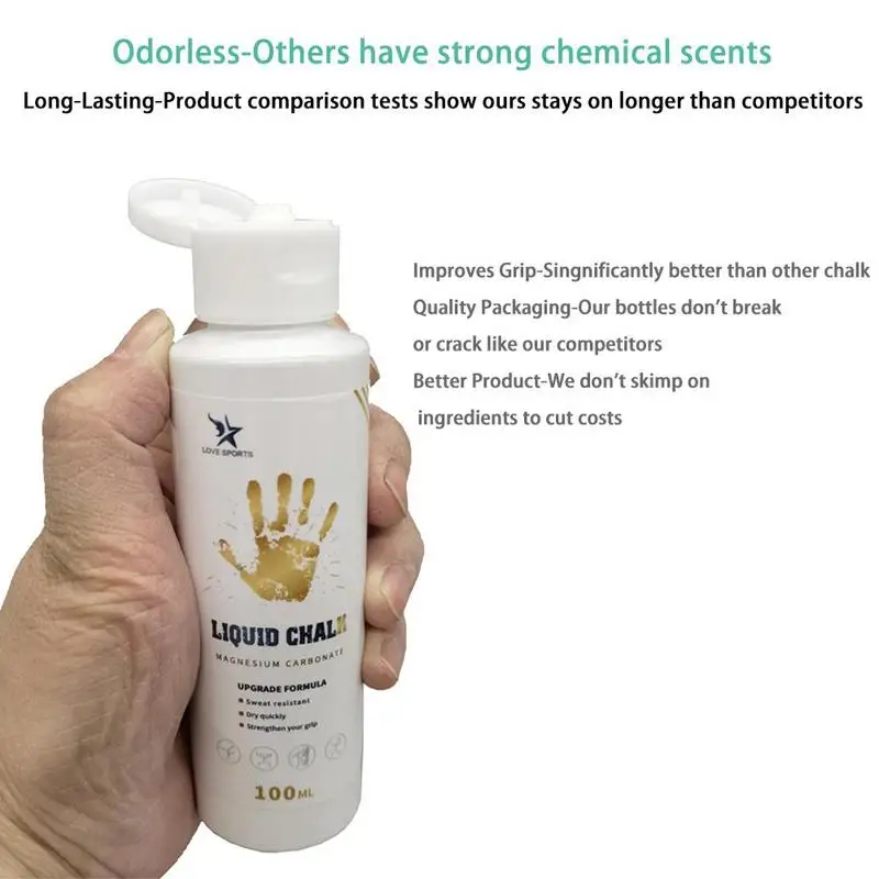 200ML LiquidChalk Anti-slip Magnesium Powder For Weightlifting Rock Powder Gym Fitness Supplies Climbing Lifting Workout