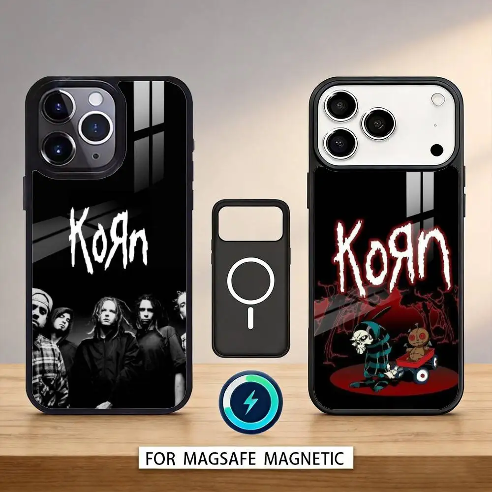 

Band K-Korn Phone Case For iPhone17,16,15,14,13,12,Pro,Max,Magnetic For Magsafe Wireless Charging