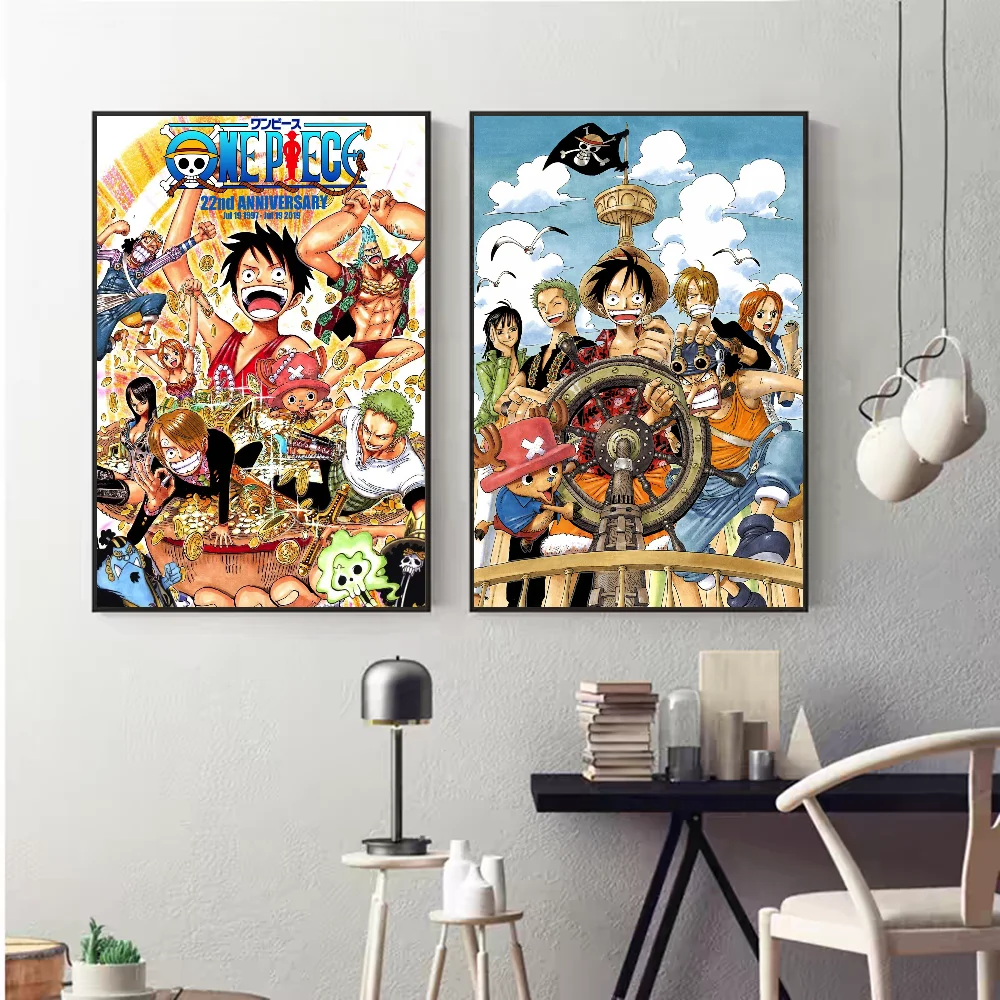 Japan Anime O-One-P-Pieces Anime Posters Sticky Fancy Wall Sticker for Living Room Bar Decoration Room Wall Decor