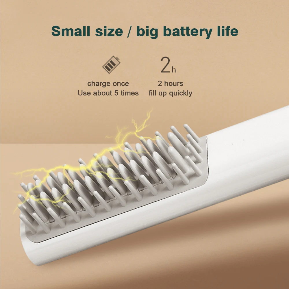 المحمولة اللاسلكية تسخين الشعر مشط 2 في 1 USB لاسلكي جهاز فرد شعر صغير و بكرة الشعر متموج-تصفيف الشعر صالون تصفيف أداة