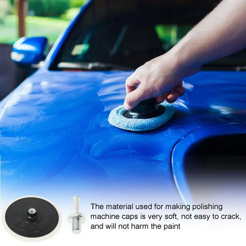 Car Polishing Kit For Drill Flocked Car Detailing Grinder Pads With Screw Rod Auto Glass Grinding Sandpaper Pads Wear-resistant