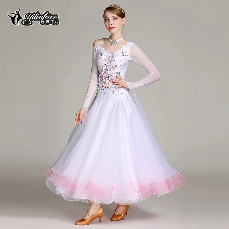 

Early Autumn Smoke Sensation Modern Performance Big Swing National Standard Dance Waltz Dress