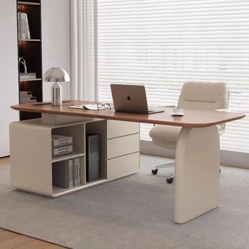 Cream Wind Desk Minimalist Modern Study Corner Computer Desk