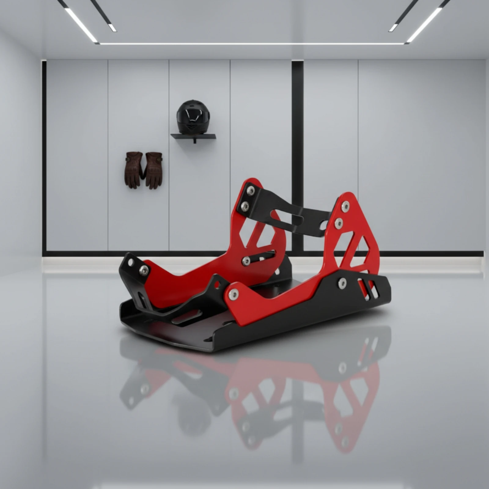 Motorcycle Wheel Chock Reinforced Motorcycle Wheel Stand Heavy Duty Stable for Motorcyclists, Garage, Trailer