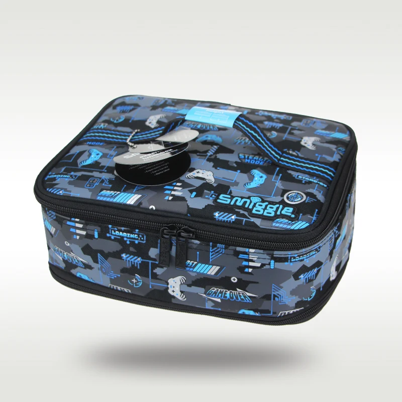 

Australia Smiggle original children's lunch bag boy handbag cool black and blue mechanical tiger fruit lunch box bag 9 inches