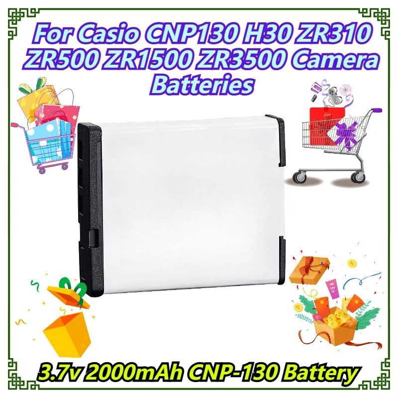 

3.7v 2000mAh CNP-130 Battery For Casio CNP130 H30 ZR310 ZR500 ZR1500 ZR3500 Camera Batteries