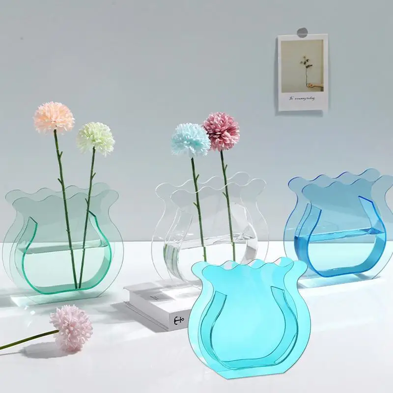 beautiful flower vase durable acrylic made Fish Tank leakproof Acrylic Vase Fish Tank for Small Goldfish best home decor gadgets