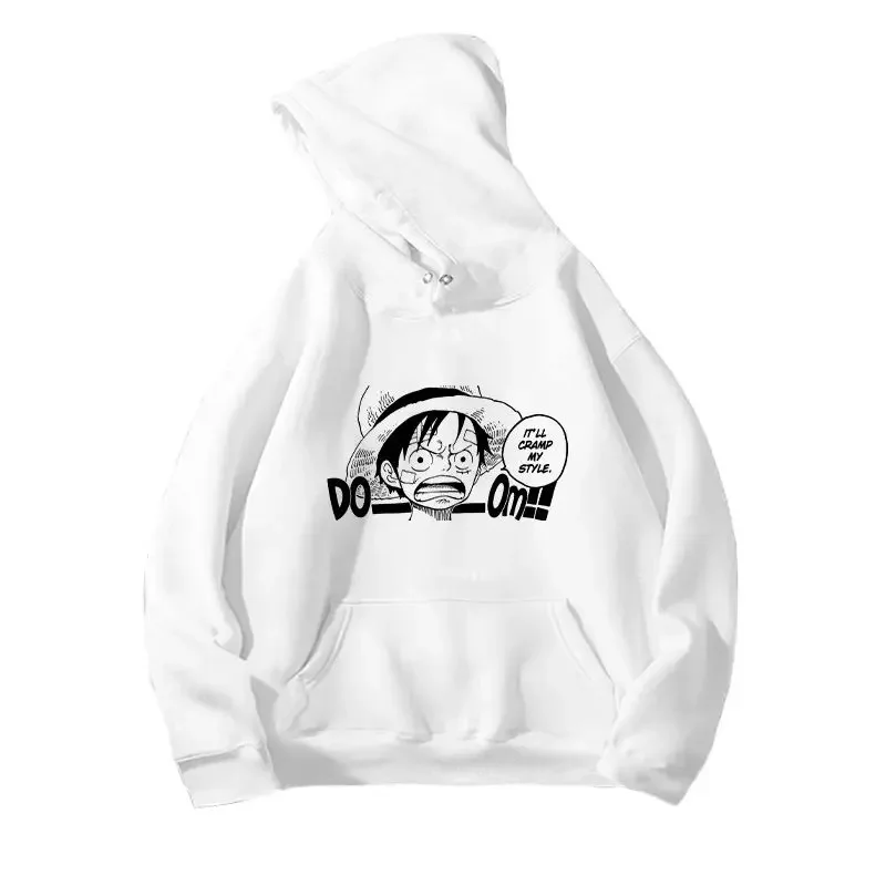 ONE PIECE Road SealSuite-suéter con sombrero para hombre y mujer, ropa de primavera y otoño, chaqueta de hombro de marca de moda juvenil Retro literaria