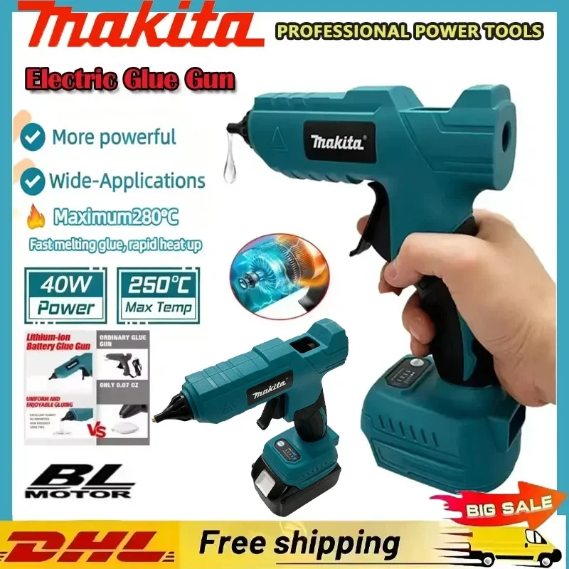 

Электрический клеевой пистолет Makita 18V с литий-ионным аккумулятором для DIY, упаковки и декоративных работ