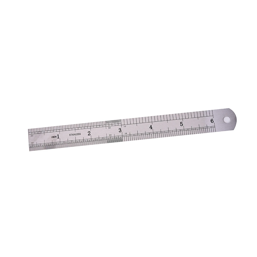 Simple Ruler 15cm Steel Ruler Office Stationery Metric Rule Precision Metal