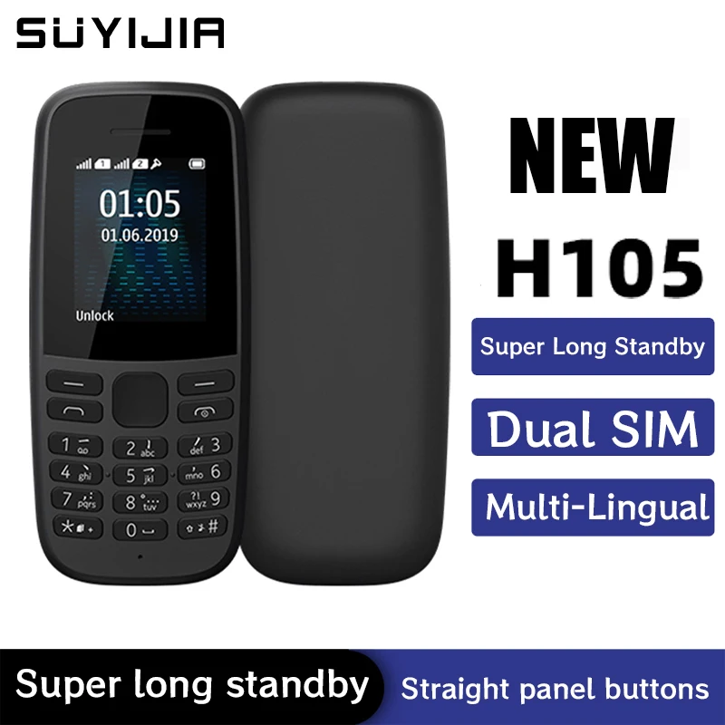 New H105 Function Phone for The Elderly with Straight Buttons and Super Long Standby Function Phone for Students with LoudNoises