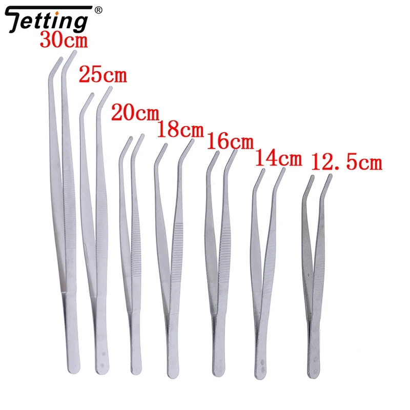 Stainless Steel Aquarium Cleaning Tools Elbow Tweezers Anti-static Hand Tool Clear Clip Tool 12.5/14cm/16cm/18cm/20cm/25cm/30cm