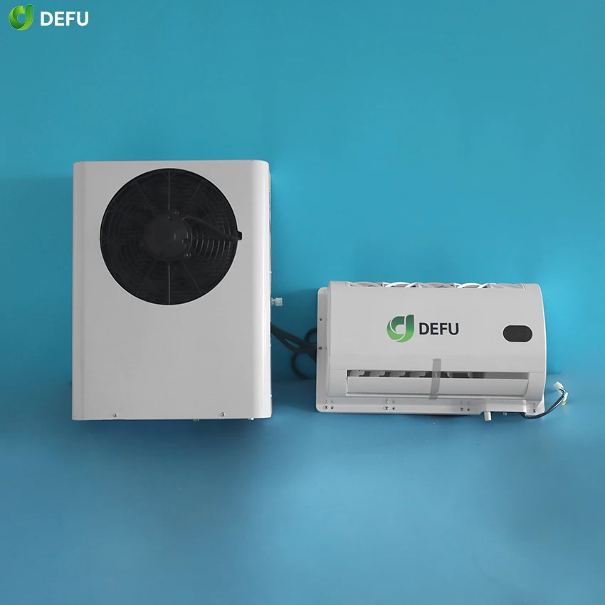 سبليت سيارة كهربائية فان تيار مستمر 12 فولت وحدة التيار المتناوب وقوف السيارات مكيف الهواء 24 فولت تكييف الهواء 12 فولت لشاحنة تخييم