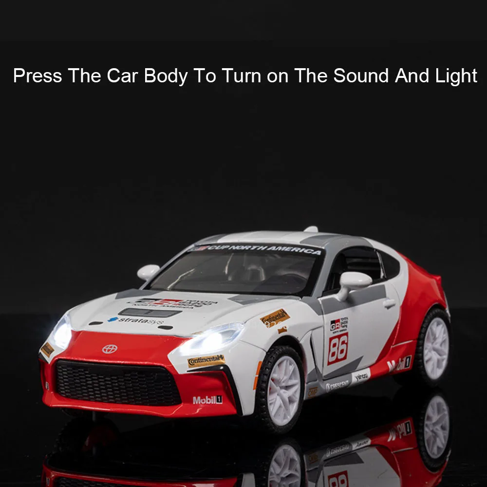 1:32 escala gr86 ae86 modelo de carro esportivo brinquedo metal diecast portas abertas puxar para trás modelos de veículos em miniatura crianças ornamentos de mesa
