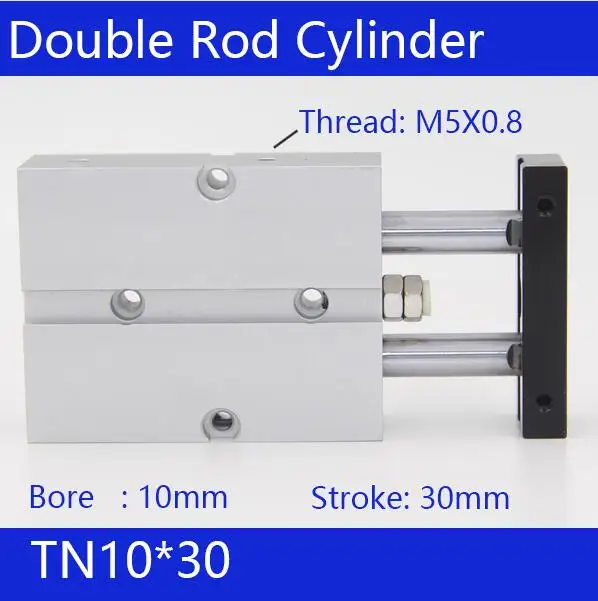 TN10*30 Free shipping 10mm Bore 30mm Stroke Compact Air Cylinders TN10X30-S Dual Action Air Pneumatic Cylinder