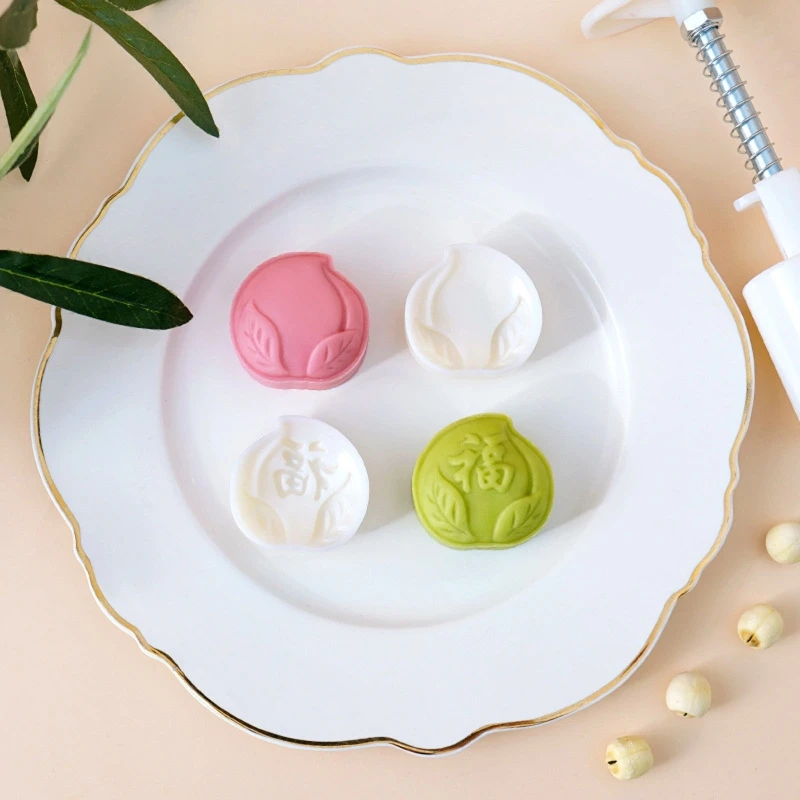 30g พลาสติกวัสดุ Mooncake แม่พิมพ์พีชรูป Mooncake แสตมป์ DIY เบเกอรี่ Mooncake อุปกรณ์เสริมสำหรับกลางฤดูใบไม้ร่วง Dropship