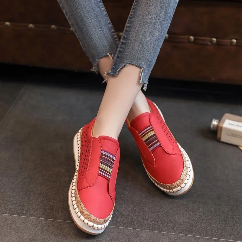 Women's Sneakers Autumn Vulcanized Shoes Hollow Out Casual  Ladies Shoes Slip on Fashion Elastic Breathable Female Footwear