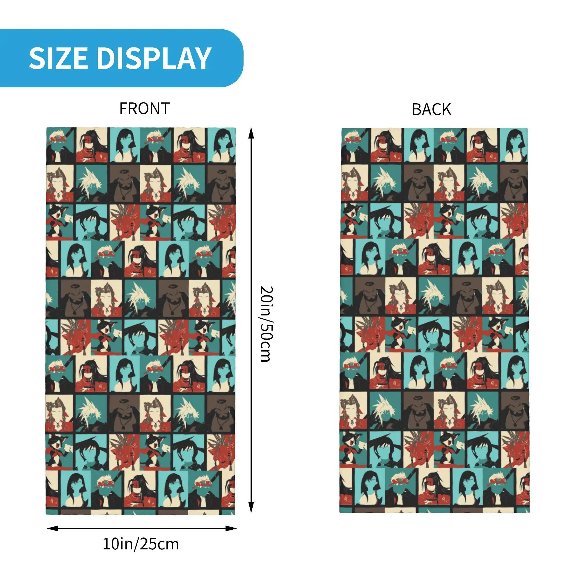 ファンタジー ファイナル セブン バンダナ ネック ゲートル プリント ラップ スカーフ 多用途 バラクラバ ハイキング 釣り ユニセックス 大人 通気性