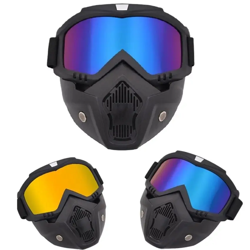 

PM 2.5 Dust Proof Mask Cycling Bike Full Face Shield Windproof MTB Goggles Bicycle Snowboard Ski Protection with Anti-UV Glasses