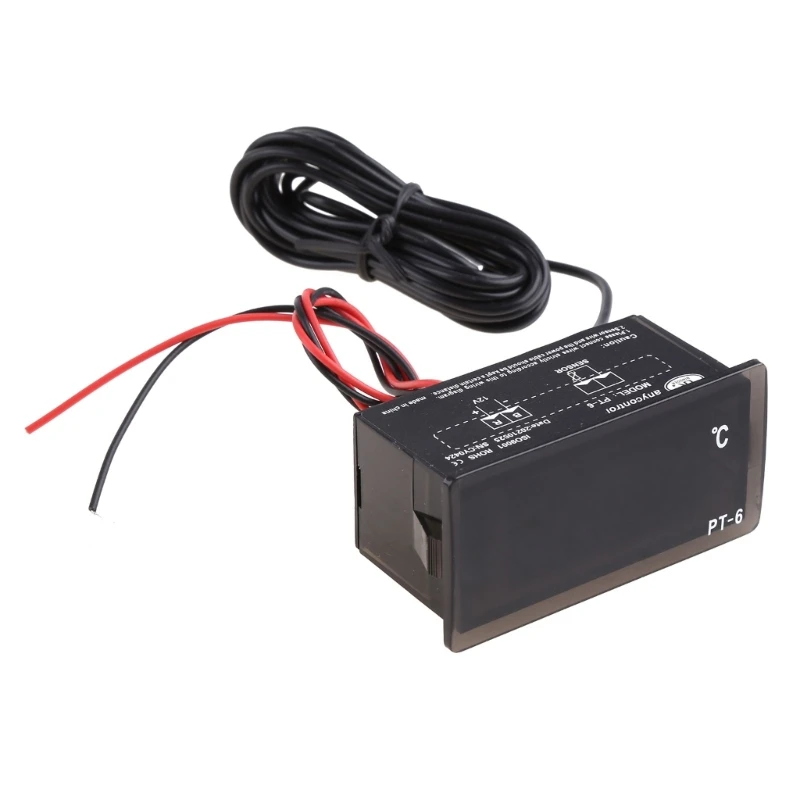 Vehicle Digital Thermometer Car LED Temperature Meter Probe -40~110C 12V